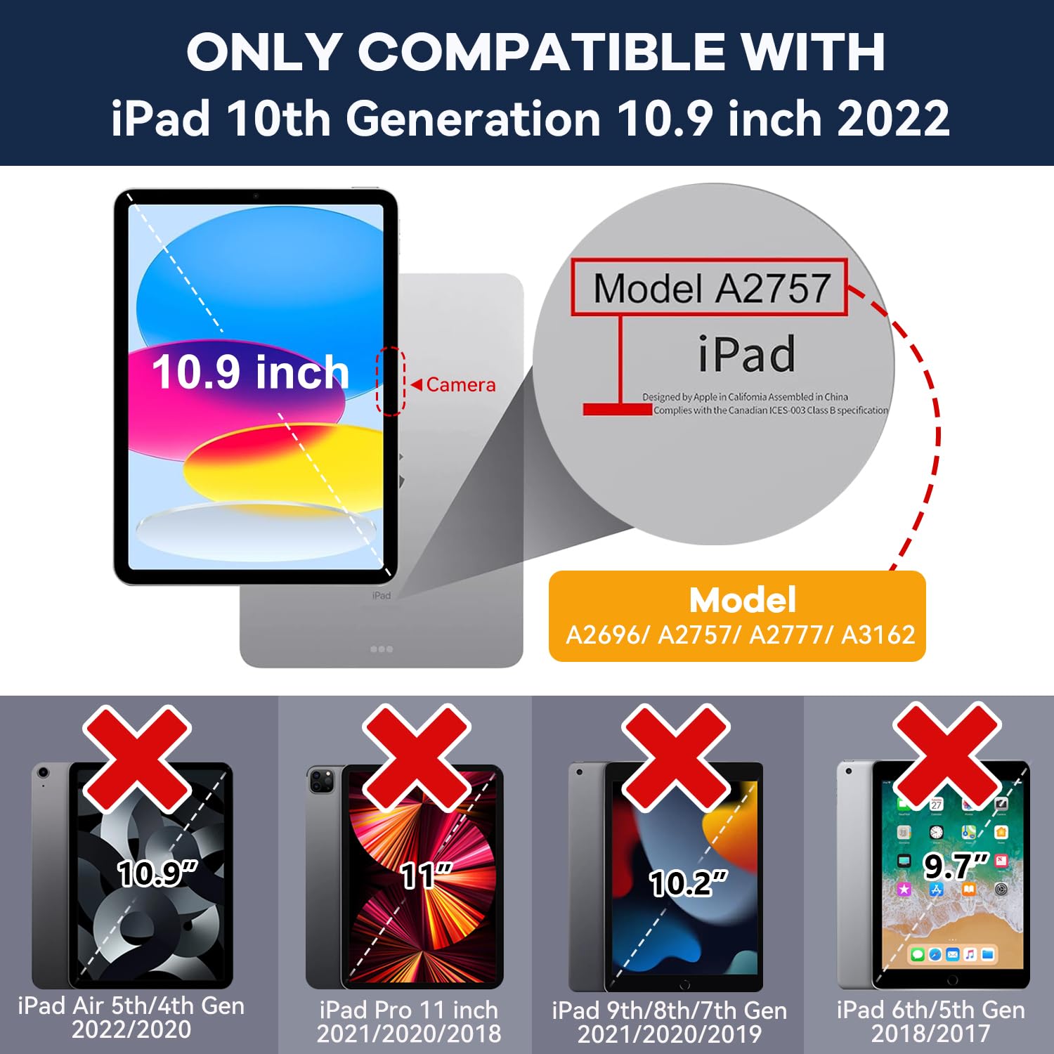 Okp Case For Ipad 10Th Generation 2022, Heavy Duty Shockproof Rugged 10Th Gen Ipad Case With Pencil Holder & Built In Stand, 10.